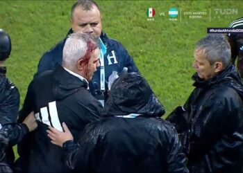 Javier Aguirre, herido por asistente al partido